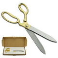 Ceremonial Ribbon Cutting Scissors w/Gold Plated Handles (10 1/2")